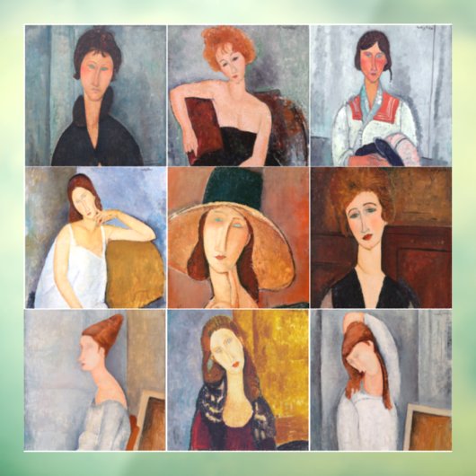 Amedeo Modigliani - Masterstuks Collage Raamsticker (Vel 3)