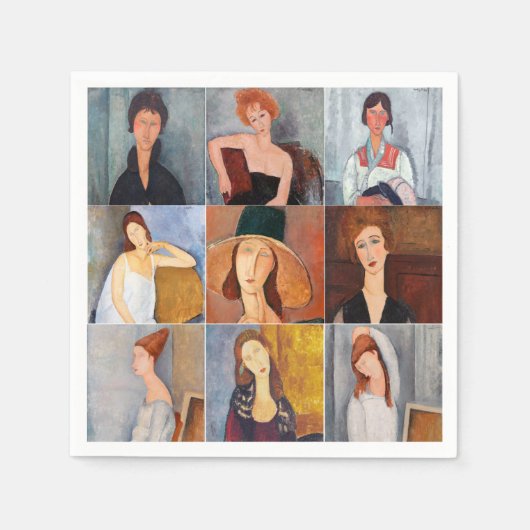 Amedeo Modigliani - Masterstuks Collage Servet (Voorkant)