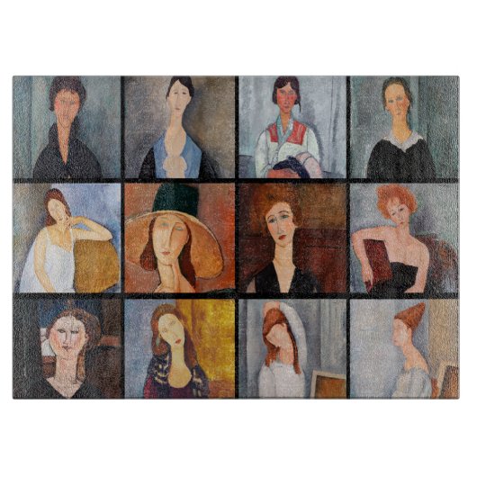 Amedeo Modigliani - Masterstuks Collage Snijplank (Voorkant)