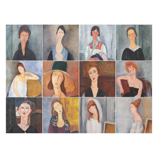 Amedeo Modigliani - Masterstuks Collage Tafelkleed (Voorkant (Horizontaal))