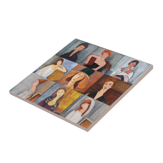 Amedeo Modigliani - Masterstuks Collage Tegeltje (Zijkant)