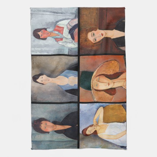 Amedeo Modigliani - Masterstuks Collage Theedoek (Verticaal)