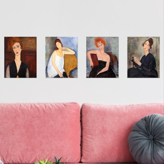 Amedeo Modigliani - Masterstuks Selection Muurkunst Sets (Woonkamer)