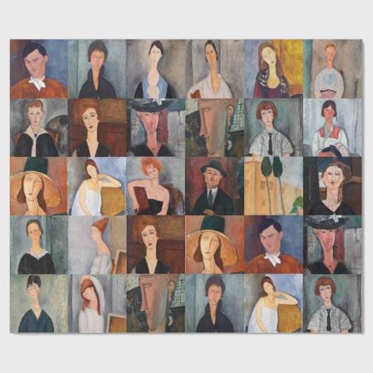 Amedeo Modigliani - Meesterwerken Collage Cadeaupapier (Vlak)