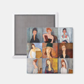 Amedeo Modigliani - Meesterwerken Collage Magneet (Voorkant / Achterkant)