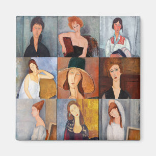 Amedeo Modigliani - Meesterwerken Collage Magneet