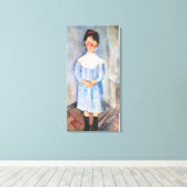 Amedeo Modigliani - Meisje in het Blauw Canvas Afdruk (Insitu (Houten vloer))