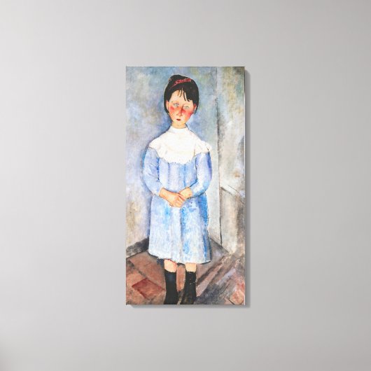 Amedeo Modigliani - Meisje in het Blauw Canvas Afdruk (Voorkant)