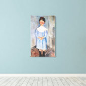 Amedeo Modigliani - Meisje in het blauw Canvas Afdruk (Insitu (Houten vloer))
