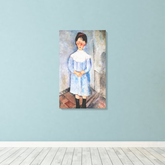 Amedeo Modigliani - Meisje in het blauw Canvas Afdruk (Insitu (Houten vloer))