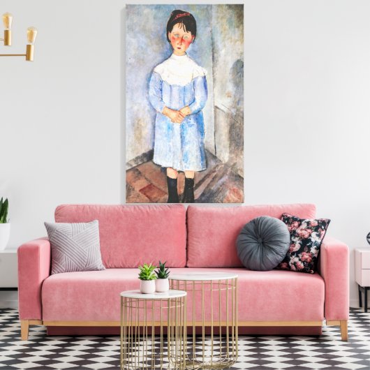Amedeo Modigliani - Meisje in het blauw Canvas Afdruk (Insitu (Woonkamer))