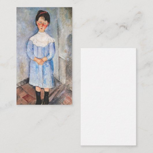 Amedeo Modigliani - Meisje in het blauw Notitiekaartje (Voorkant / Achterkant)
