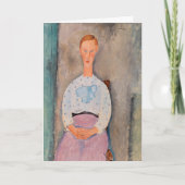 Amedeo Modigliani - Meisje met een Polka-Dot Blous Kaart (Voorkant)