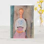 Amedeo Modigliani - Meisje met een Polka-Dot Blous Kaart (Gele Bloem)