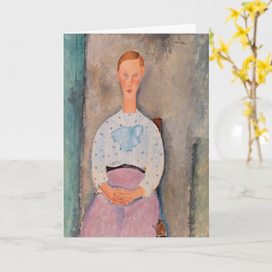 Amedeo Modigliani - Meisje met een Polka-Dot Blous Kaart (Gele Bloem)