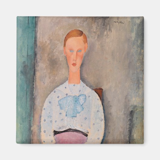 Amedeo Modigliani - Meisje met een Polka-Dot Blous Magneet (Voorkant)