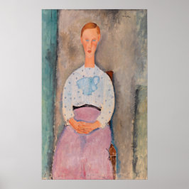 Amedeo Modigliani - Meisje met een Polka-Dot Blous Poster