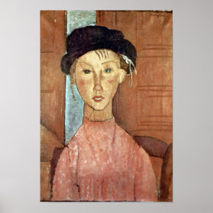 Amedeo Modigliani - Meisje met Pet Poster