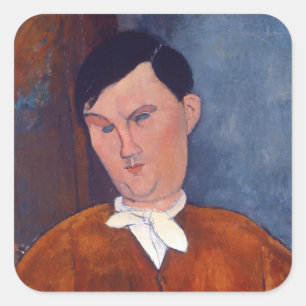 Amedeo Modigliani - Monsieur Deleu Vierkante Sticker