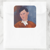 Amedeo Modigliani - Monsieur Deleu Vierkante Sticker (Tas)