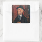 Amedeo Modigliani - Paul Guillaume, Novo Pilota Vierkante Sticker (Tas)