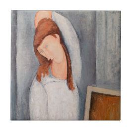 Amedeo Modigliani - Portrait Jeanne Hebuterne #1 Tegeltje