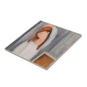 Amedeo Modigliani - Portrait Jeanne Hebuterne #1 Tegeltje (Zijkant)
