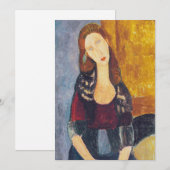 Amedeo Modigliani - Portrait Jeanne Hebuterne #2 Bedankkaart (Voorkant / Achterkant)