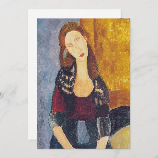 Amedeo Modigliani - Portrait Jeanne Hebuterne #2 Bedankkaart (Voorkant / Achterkant)