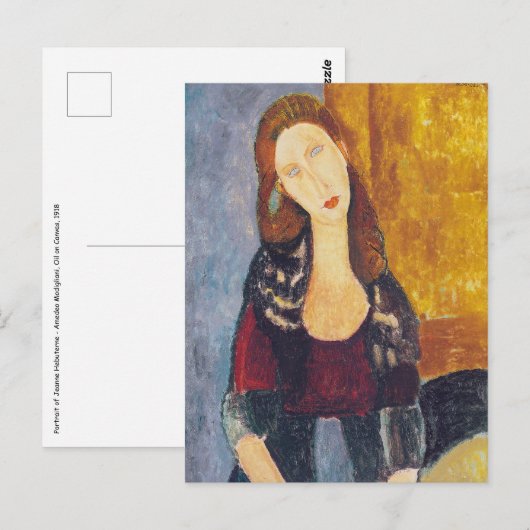Amedeo Modigliani - Portrait Jeanne Hebuterne #2 Briefkaart (Voorkant / Achterkant)