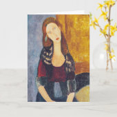 Amedeo Modigliani - Portrait Jeanne Hebuterne #2 Kaart (Gele Bloem)