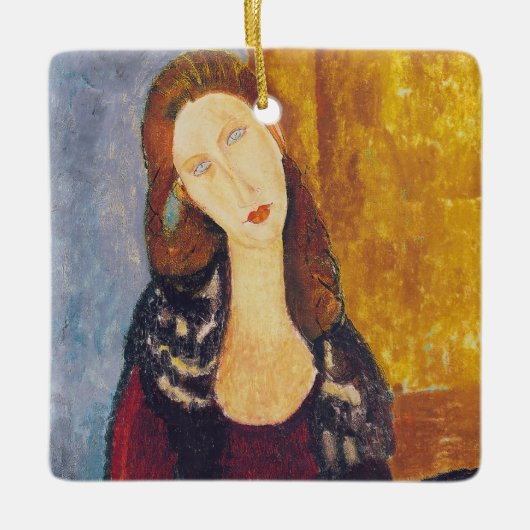 Amedeo Modigliani - Portrait Jeanne Hebuterne #2 Keramisch Ornament (Voorkant)