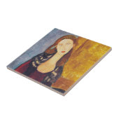 Amedeo Modigliani - Portrait Jeanne Hebuterne #2 Tegeltje (Zijkant)