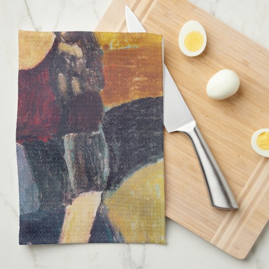 Amedeo Modigliani - Portrait Jeanne Hebuterne #2 Theedoek (Quarter Fold)