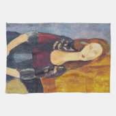 Amedeo Modigliani - Portrait Jeanne Hebuterne #2 Theedoek (Horizontaal)