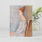 Amedeo Modigliani - Portrait Jeanne Hebuterne #3 Bedankkaart (Staand voorkant)