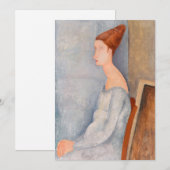 Amedeo Modigliani - Portrait Jeanne Hebuterne #3 Bedankkaart (Voorkant / Achterkant)