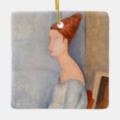 Amedeo Modigliani - Portrait Jeanne Hebuterne #3 Keramisch Ornament (Voorkant)