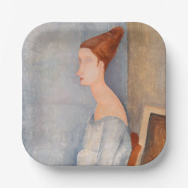 Amedeo Modigliani - Portrait Jeanne Hebuterne #3 Papieren Bordje
