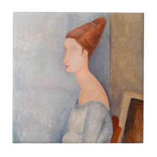 Amedeo Modigliani - Portrait Jeanne Hebuterne #3 Tegeltje
