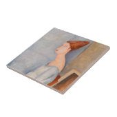 Amedeo Modigliani - Portrait Jeanne Hebuterne #3 Tegeltje (Zijkant)