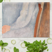 Amedeo Modigliani - Portrait Jeanne Hebuterne #3 Theedoek (Gevouwen)