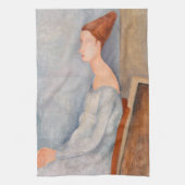 Amedeo Modigliani - Portrait Jeanne Hebuterne #3 Theedoek (Verticaal)