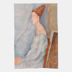 Amedeo Modigliani - Portrait Jeanne Hebuterne #3 Theedoek