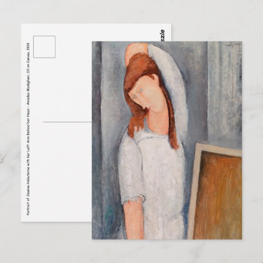 Amedeo Modigliani - Portret Jeanne Hebuterne #1 Briefkaart (Voorkant / Achterkant)