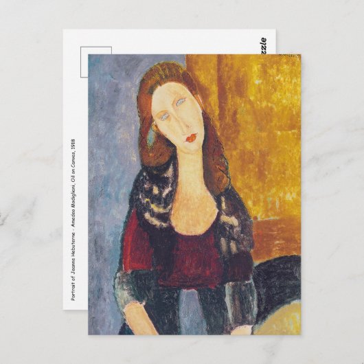 Amedeo Modigliani - Portret Jeanne Hebuterne #2 Briefkaart (Voorkant / Achterkant)