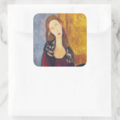 Amedeo Modigliani - Portret Jeanne Hebuterne #2 Vierkante Sticker (Tas)