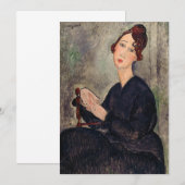 Amedeo Modigliani - Portret van Dedie Hayden Bedankkaart (Voorkant / Achterkant)