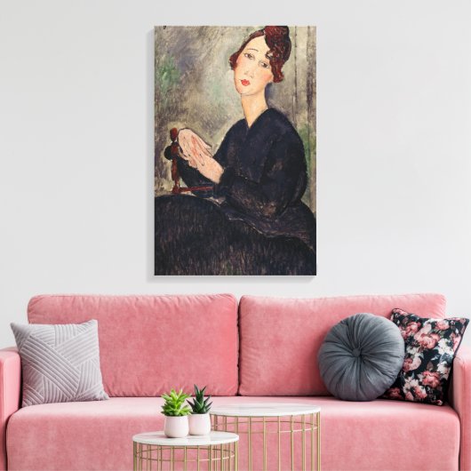 Amedeo Modigliani - Portret van Dedie Hayden Canvas Afdruk (Insitu (Woonkamer))
