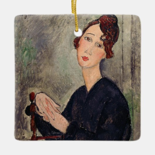 Amedeo Modigliani - Portret van Dedie Hayden Keramisch Ornament (Voorkant)